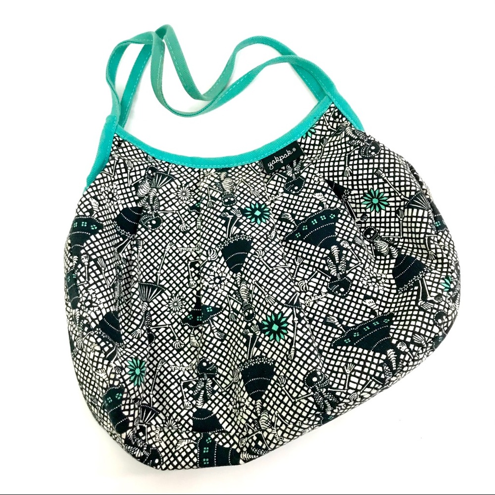 YAK PAK Hobo CANVAS SKELETON Goth Skull PURSE RARE